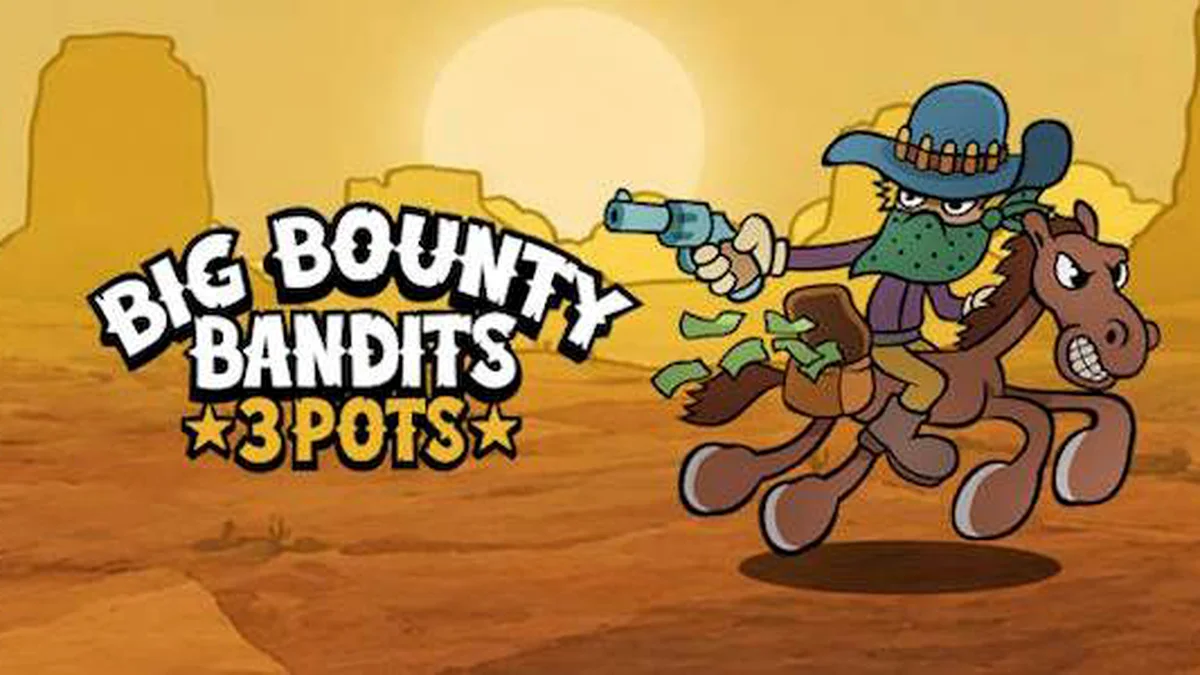 Tampilan visual slot Big Bounty Bandits: 3 Pots dengan tema Wild West
