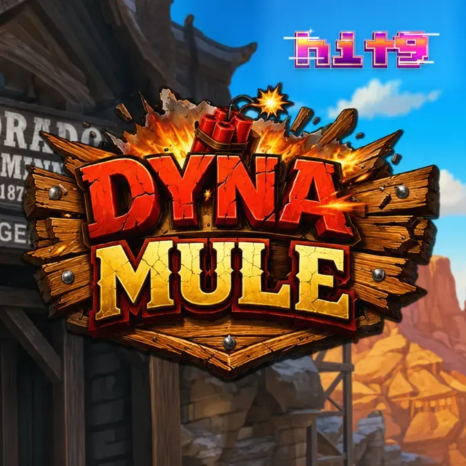 Tampilan visual slot Dyna Mule dengan tema tambang dan karakter keledai